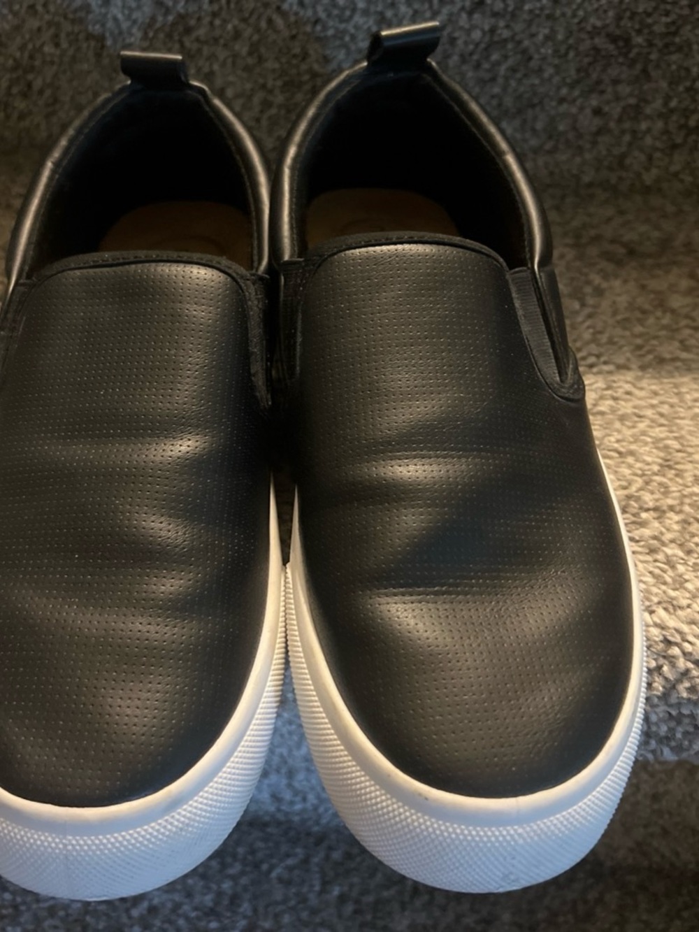 Maurices Black Slip-On Flats with White Sole